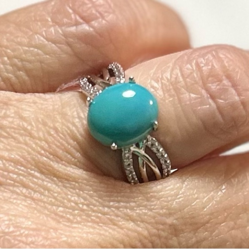 NWT sleeping Beauty Turquoise Sterling Silver Ring Size 7